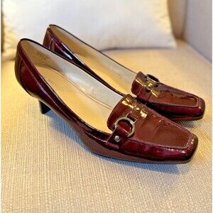 Gorgeous Anne Klein Women's iflex Patent Burgundy Shoes Sz 9.5 AKFelder Career